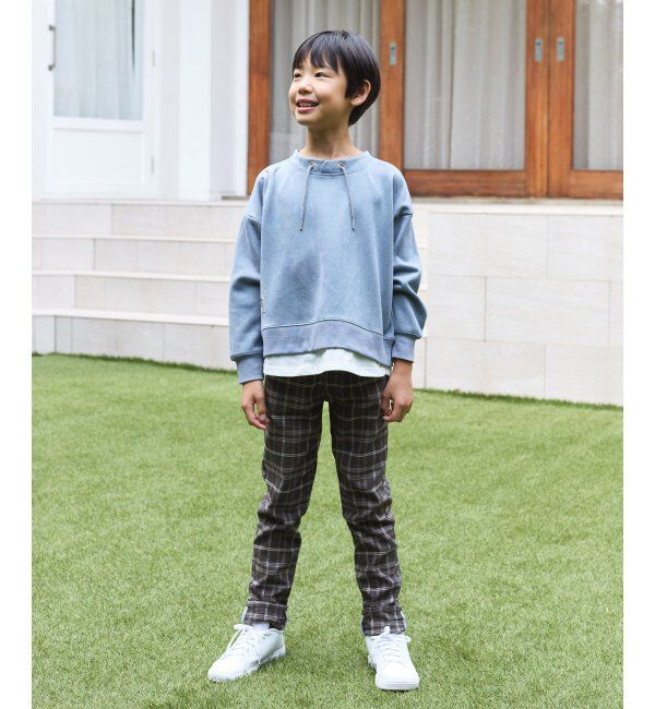 ikka kids「【親子コーデ】フェイクスエードルーイカラーレイヤードプルオーバー（120~160cm）」|Tシャツ・カットソー|