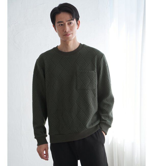 ikka「フクレジャカードポケ付きクルーネックプルオーバー」|パーカー|