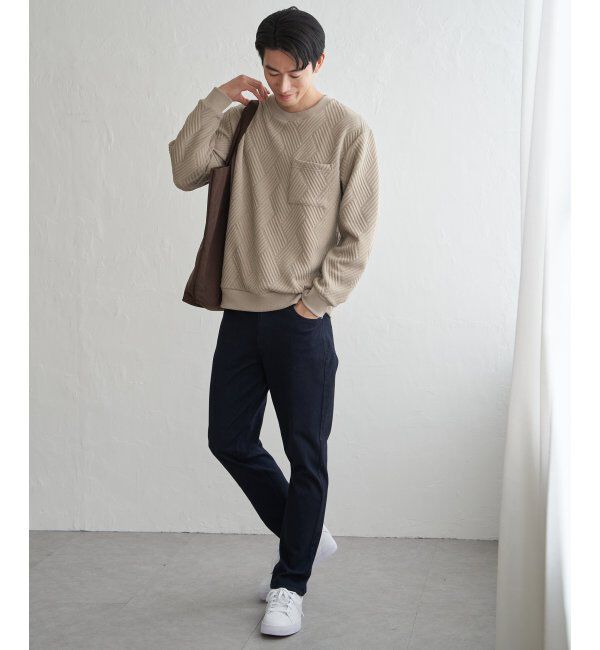 ikka「フクレジャカードポケ付きクルーネックプルオーバー」|パーカー|