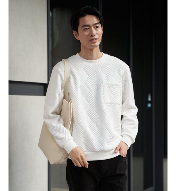 ikka「フクレジャカードポケ付きクルーネックプルオーバー」|パーカー|