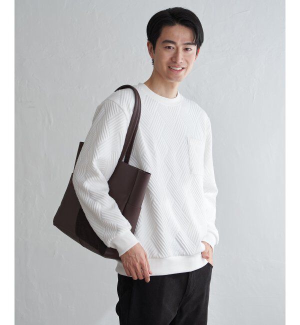 ikka「フクレジャカードポケ付きクルーネックプルオーバー」|パーカー|