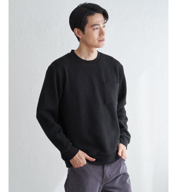 ikka「フクレジャカードポケ付きクルーネックプルオーバー」|パーカー|