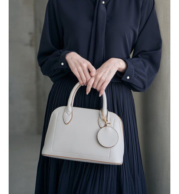 ikka「合皮2WAYボストンミラー付きトートバッグ」|その他|ライトグレー