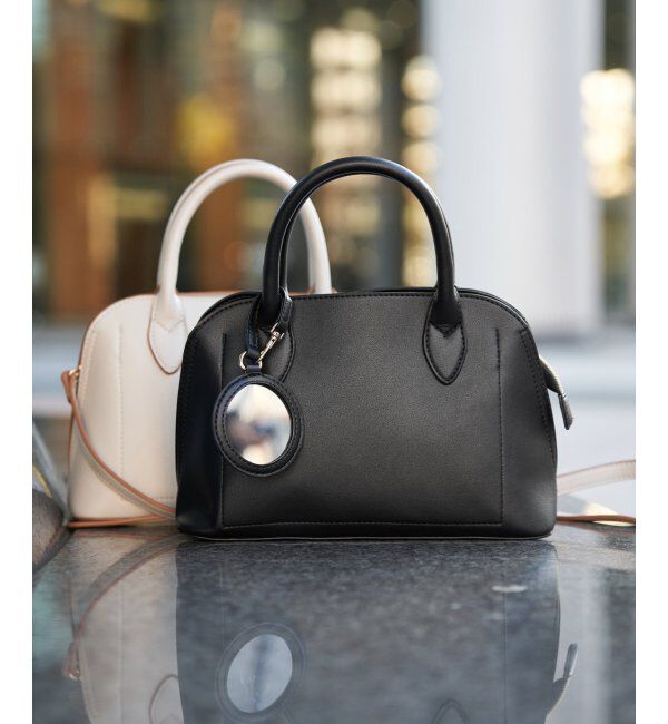 ikka「合皮2WAYボストンミラー付きトートバッグ」|その他|