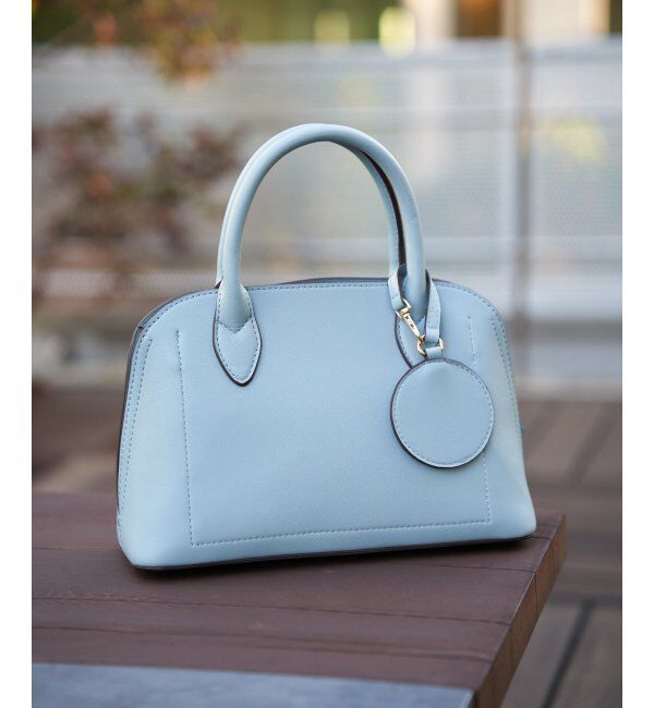 ikka「合皮2WAYボストンミラー付きトートバッグ」|その他|ブルー