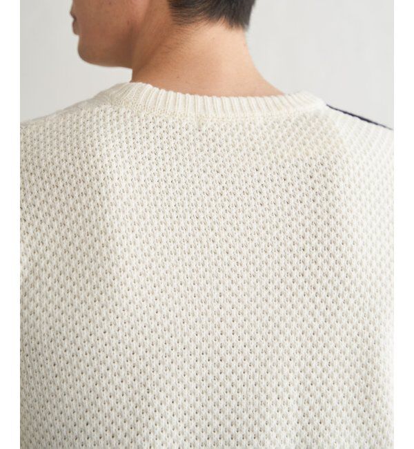 ikka「ブロックスクルーネックニット」|プルオーバー|