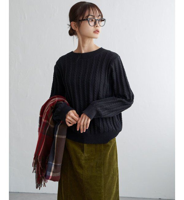 Lbc with Life「クリスマスケーブルニットプルオーバー」|カーディガン|ブラック