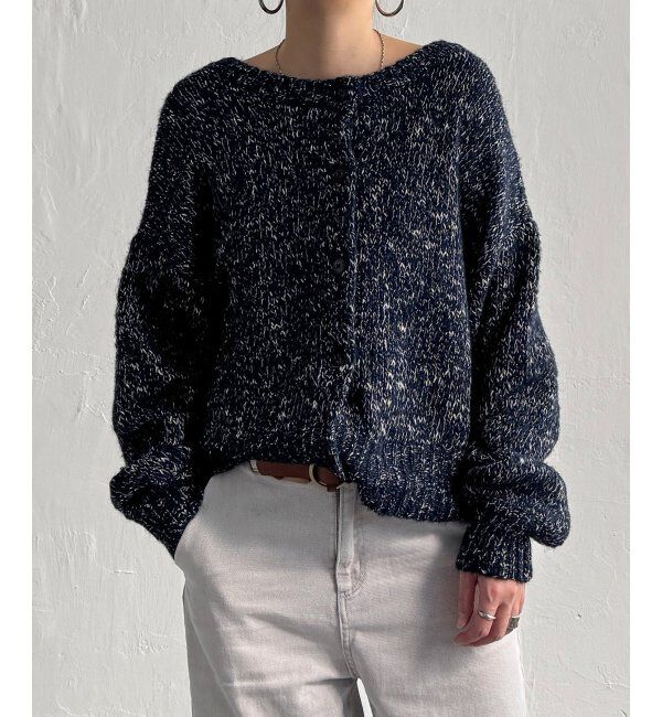 Lbc with Life「MIXヤーンラメ2WAYプルオーバーカーディガン」|カーディガン|ネイビーブルー