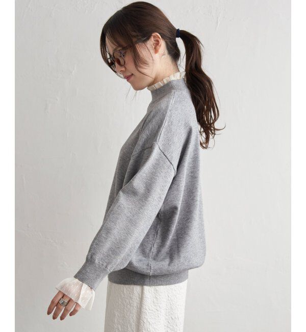 Lbc with Life「ドットチュールレイヤーニット」|カーディガン|