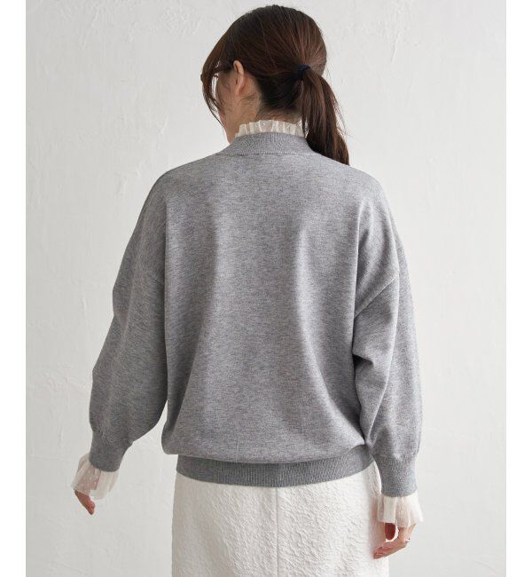 Lbc with Life「ドットチュールレイヤーニット」|カーディガン|