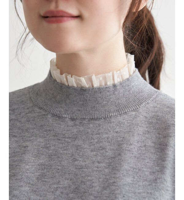 Lbc with Life「ドットチュールレイヤーニット」|カーディガン|