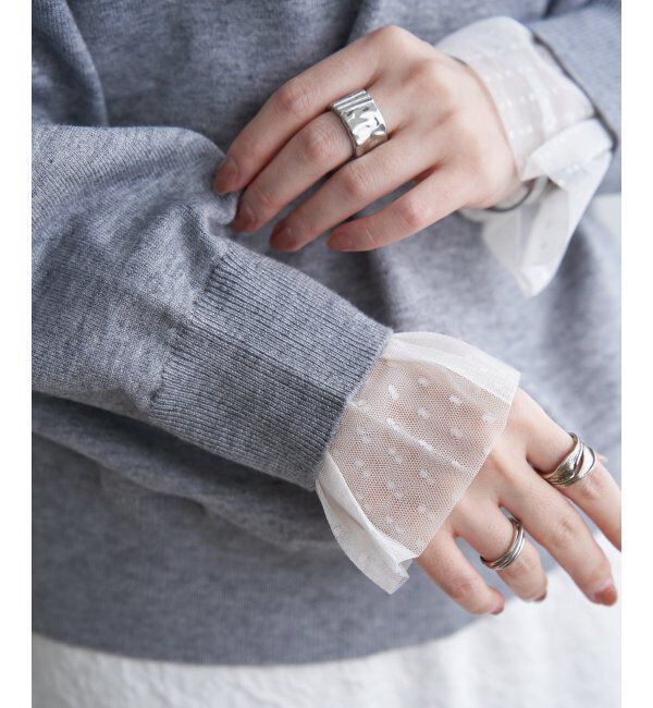 Lbc with Life「ドットチュールレイヤーニット」|カーディガン|