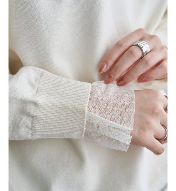 Lbc with Life「ドットチュールレイヤーニット」|カーディガン|