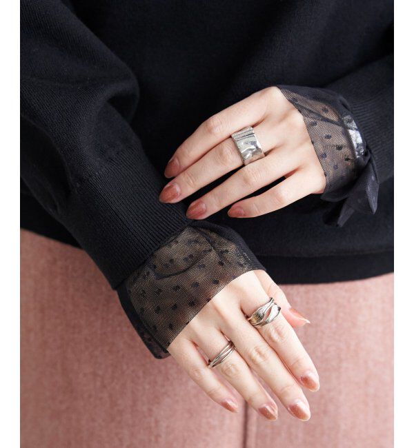 Lbc with Life「ドットチュールレイヤーニット」|カーディガン|