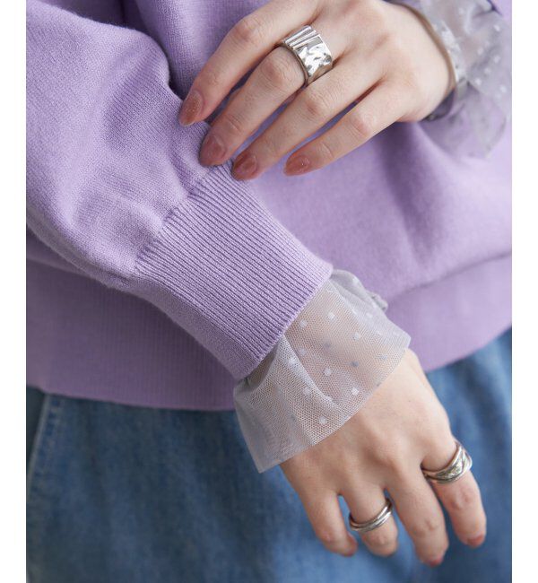 Lbc with Life「ドットチュールレイヤーニット」|カーディガン|