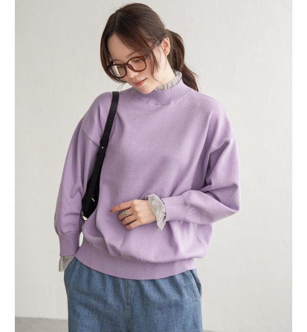 Lbc with Life「ドットチュールレイヤーニット」|カーディガン|