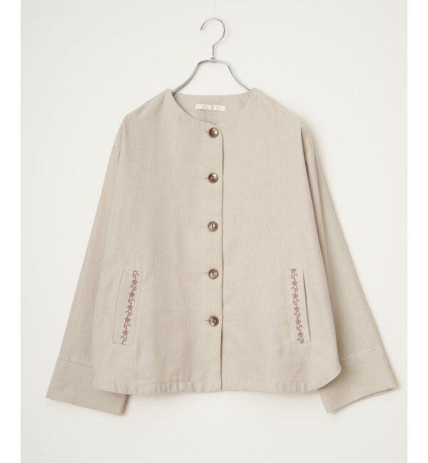 Lbc with Life「エクリュ ノーカラーブルゾン」|ブルゾン・スタジャン|