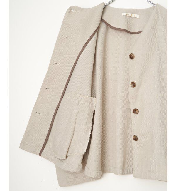 Lbc with Life「エクリュ ノーカラーブルゾン」|ブルゾン・スタジャン|