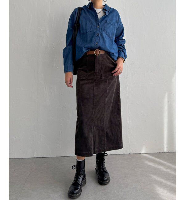 Lbc with Life「コーデュロイベイカーIラインスカート」|スカート|