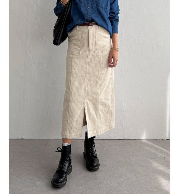 Lbc with Life「コーデュロイベイカーIラインスカート」|スカート|