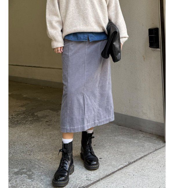 Lbc with Life「コーデュロイベイカーIラインスカート」|スカート|スティールブルー