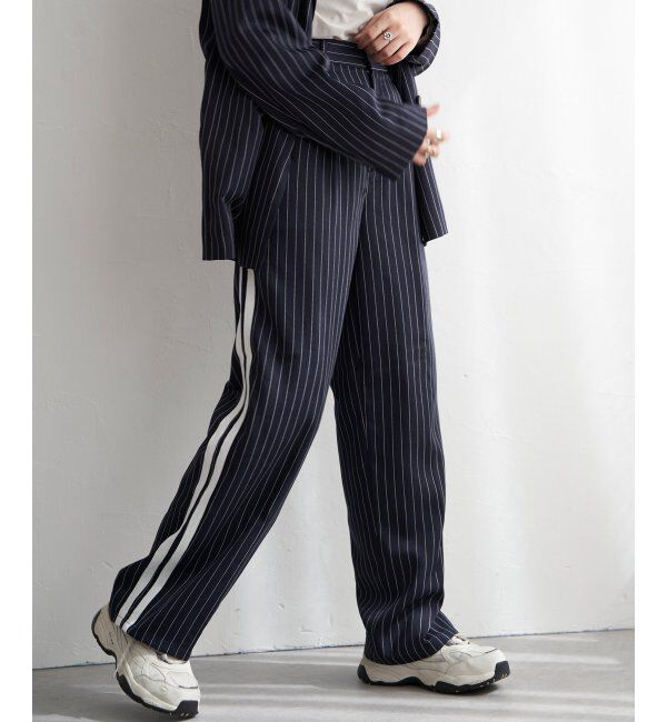 VENCE share style「【セットアップ対応】ピンストライプストレートパンツ」|デニム|