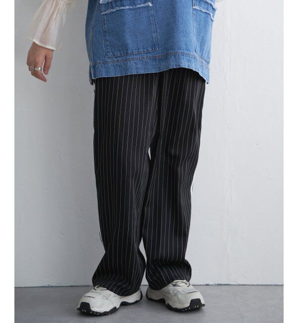 VENCE share style「【セットアップ対応】ピンストライプストレートパンツ」|デニム|