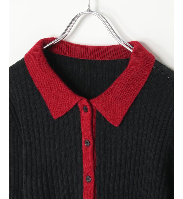 VENCE share style「バルキー7G配色ポロカーディガン」|カーディガン|