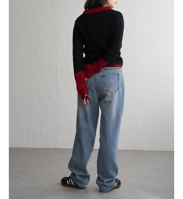 VENCE share style「バルキー7G配色ポロカーディガン」|カーディガン|