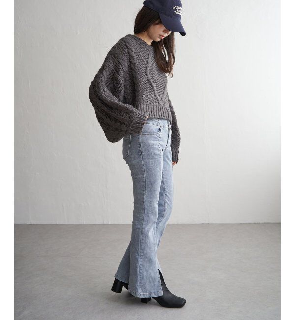 VENCE share style「ロービングケーブルショートプルオーバー」|ニット・セーター|