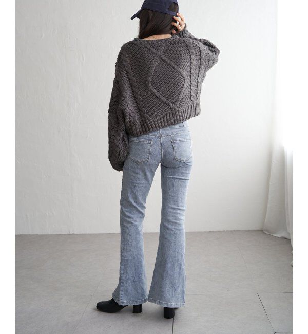 VENCE share style「ロービングケーブルショートプルオーバー」|ニット・セーター|