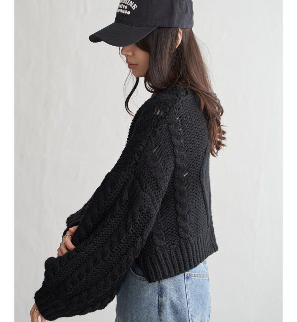 VENCE share style「ロービングケーブルショートプルオーバー」|ニット・セーター|