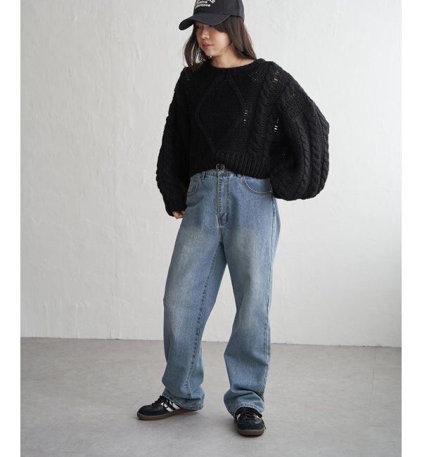VENCE share style「ロービングケーブルショートプルオーバー」|ニット・セーター|