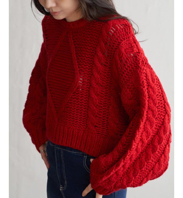 VENCE share style「ロービングケーブルショートプルオーバー」|ニット・セーター|