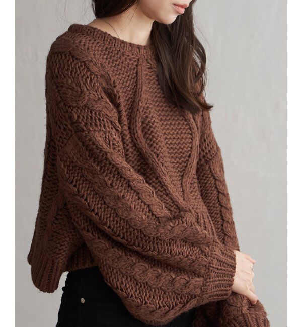 VENCE share style「ロービングケーブルショートプルオーバー」|ニット・セーター|