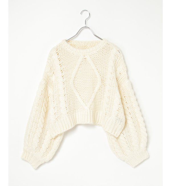 VENCE share style「ロービングケーブルショートプルオーバー」|ニット・セーター|