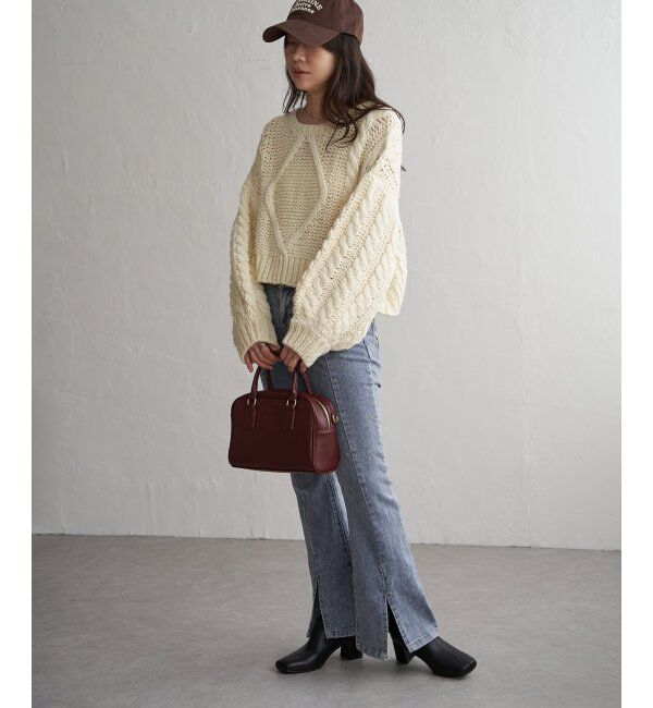 VENCE share style「ロービングケーブルショートプルオーバー」|ニット・セーター|