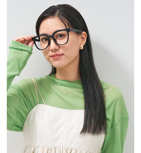  「ウェリントン型 メガネ│大きめ プラスチックフレーム│小顔効果 ビッグシェイプ｜ レンズ交換券付」|メガネ|