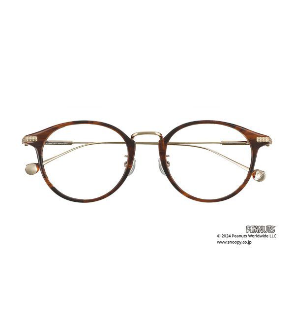  「ボストン型 メガネ チタン | Zoff PEANUTS COLLECTION 4 (ジョープレッピー モデル)   レンズ交換券付」|メガネ|薄ブラウン1