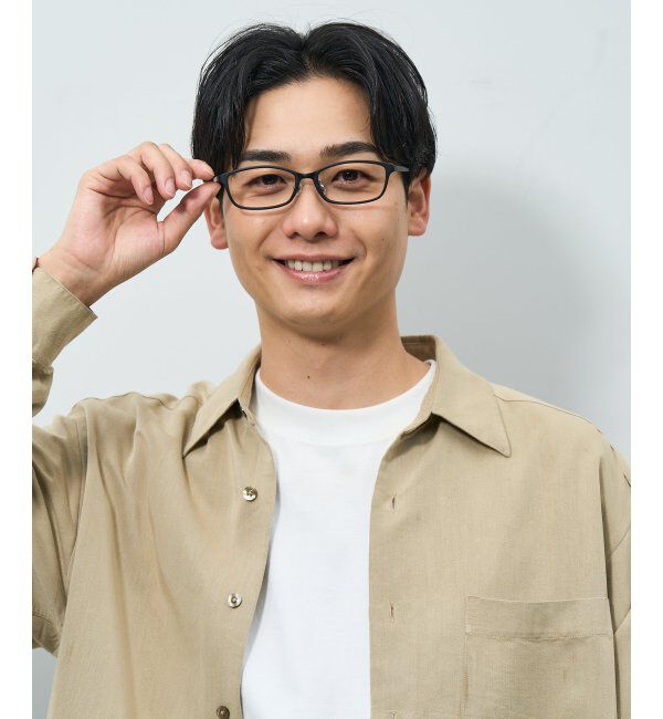  「スクエア型 メガネ | チタン 軽量 メタルフレーム 伊達メガネ ユニセックス ビジネス レンズ交換券付」|メガネ|