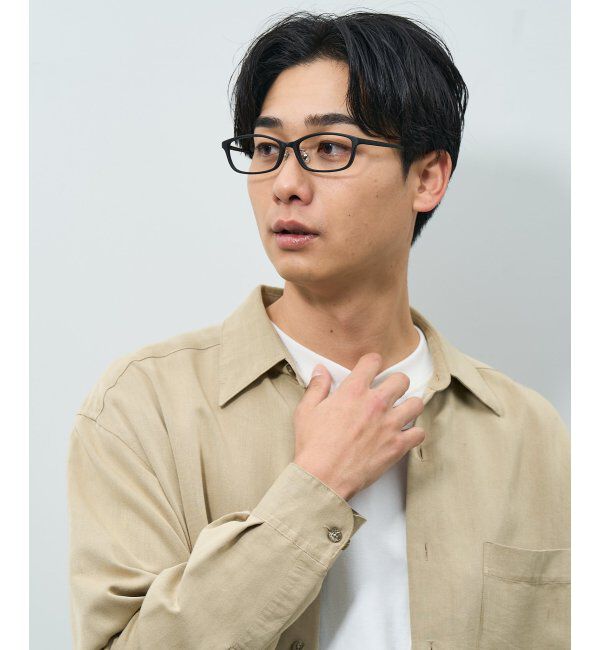  「スクエア型 メガネ | チタン 軽量 メタルフレーム 伊達メガネ ユニセックス ビジネス レンズ交換券付」|メガネ|