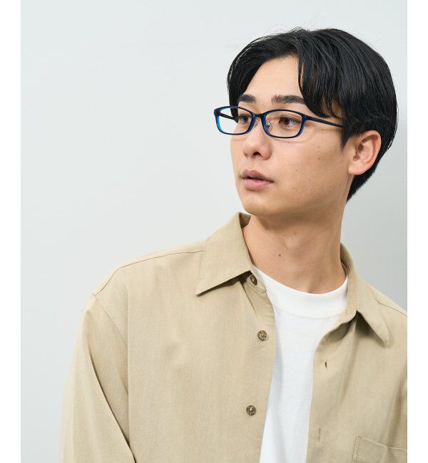  「スクエア型 メガネ | チタン 軽量 メタルフレーム 伊達メガネ ユニセックス ビジネス レンズ交換券付」|メガネ|