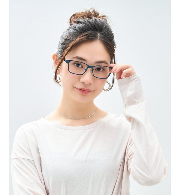  「ウェリントン型 メガネ | メタル｜伊達メガネ 度付きメガネ｜ユニセックス 黒｜CLASSIC  レンズ交換券付」|メガネ|ネイビー3