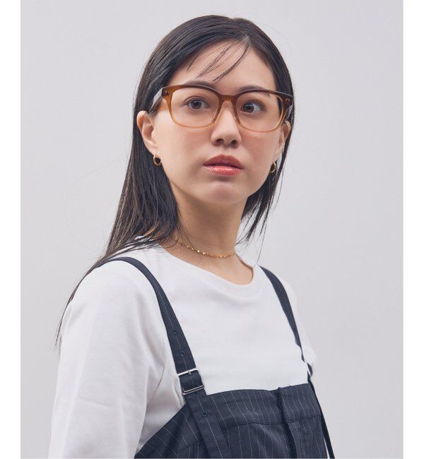  「Zoff｜STUDIO SEVEN｜ウェリントン型 メガネ 太縁フレーム 黒縁｜伊達メガネ 度付きメガネ レンズ交換券付」|メガネ|濃ブラウン1