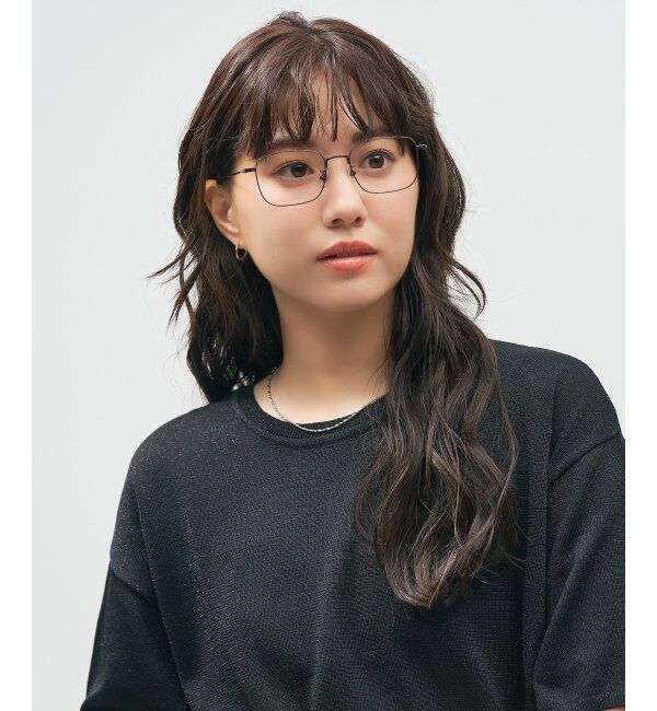  「ウェリントン型 メガネ 軽量｜メタルフレーム｜伊達メガネ 度付きメガネ｜大人可愛い  レンズ交換券付」|メガネ|