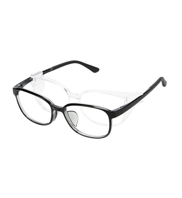  「花粉・飛沫対策 2way メガネ (フード着脱可能)  | 伊達メガネ UVカット ユニセックス レンズ交換券付」|メガネ|