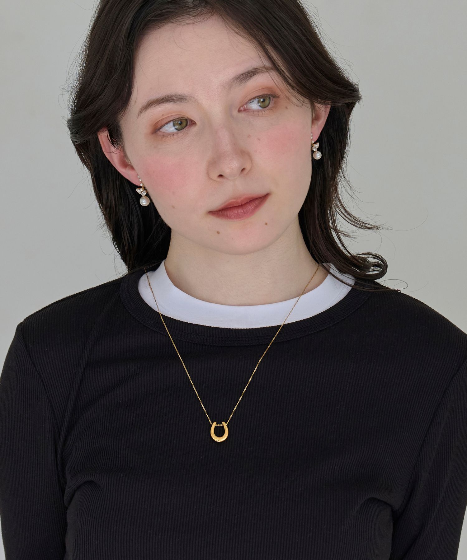 Phoebe「【金属アレルギー対応】メタリックホースシューネックレス　ゴールド　ステンレス/馬蹄/蹄鉄/ギフト/バテイ」|ネックレス|