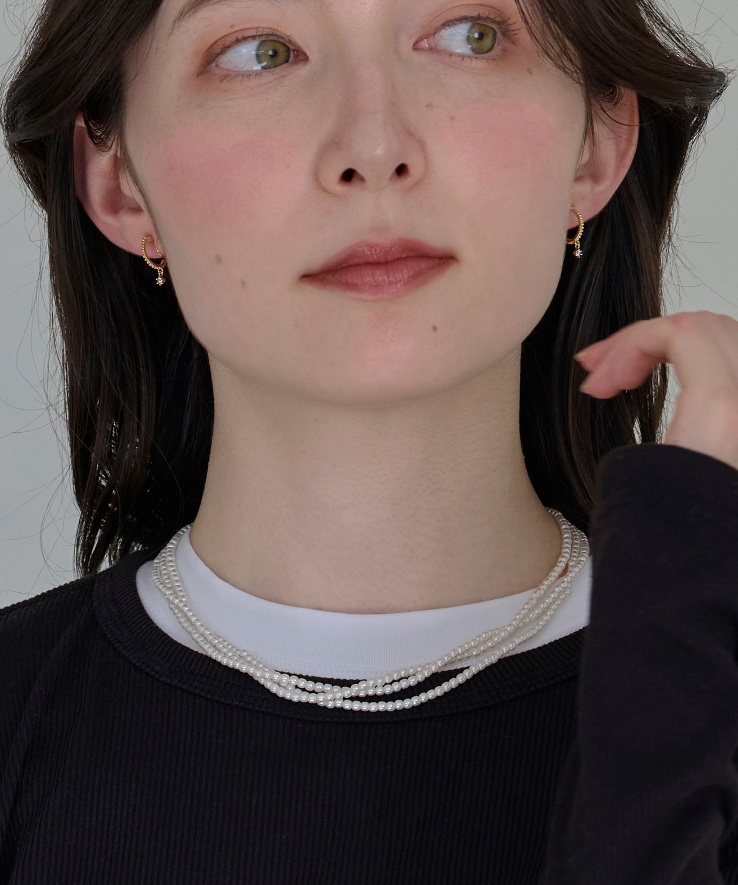 Phoebe「3連ビーズパールネックレス　結婚式/セレモニー/入学式/卒業式/式典」|ネックレス|