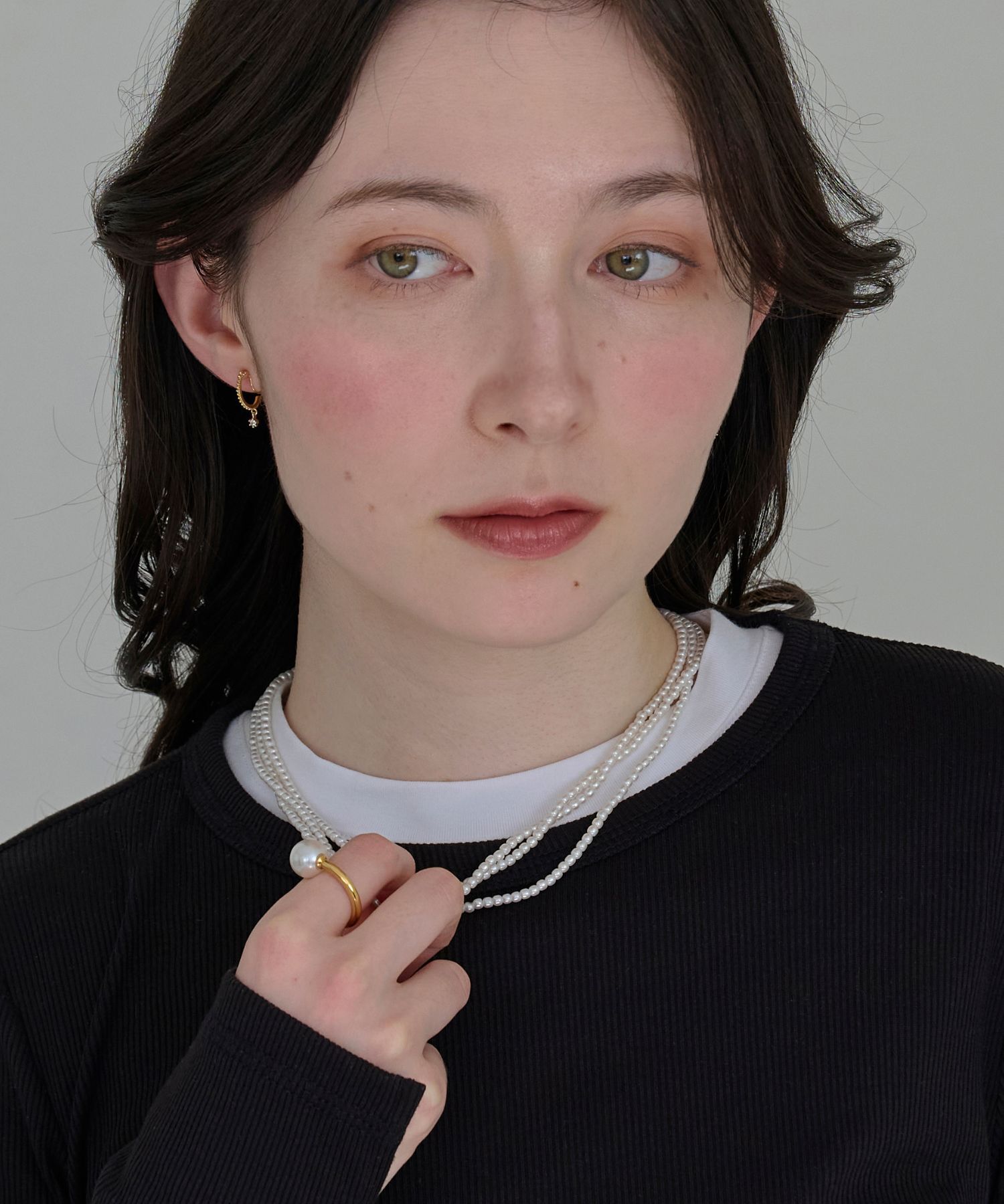 Phoebe「3連ビーズパールネックレス　結婚式/セレモニー/入学式/卒業式/式典」|ネックレス|