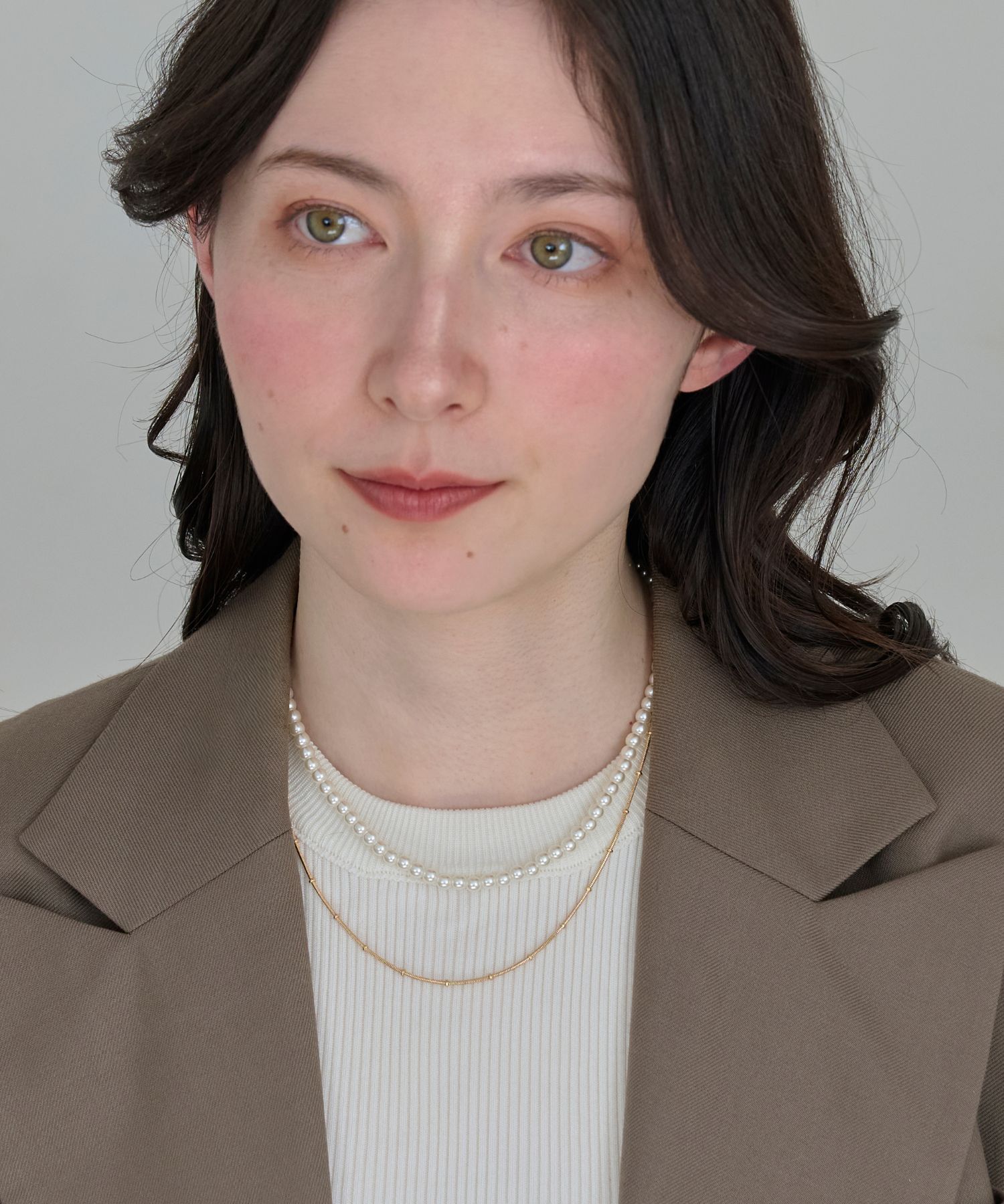 Phoebe「2wayダブルラインパールチェーンネックレス」|ネックレス|